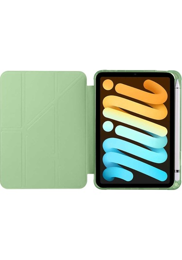 iPad Uyumlu Mini 6. Nesil Kılıf Kalem Bölmeli Silikon Smart Cover Tablet Kılıfı