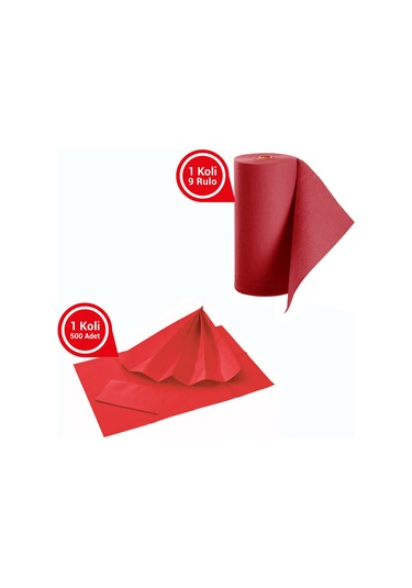 Dentreal Avrupa Rulo Hasta Önlüğü Ve Tabla Örtüsü Takım Kırmızı