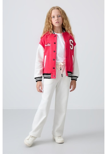 Tommy Life Viva Kırmızı Pamuklu İçi Tüylü Yumuşak Dokulu Standart Fit Nakışlı Kız Çocuk Kolej Ceket - 75163 Kırmızı