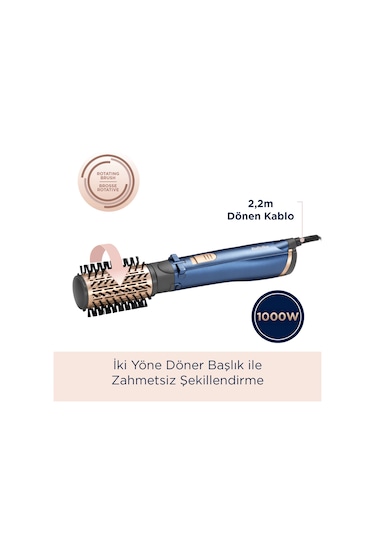 Babyliss AS965E Stylepro 1000 W Döner Başlıklı Hava Üflemeli Saç Şekillendirme Seti