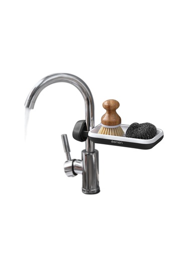 Xiyyadms Küçük Mutfak/banyo Su Arıtıcı Kolu İçin Siyah Abs Materyalli, 360 Derece Döner, Su Akıtma Delikli, Montajsız İki Katlı Depolama Rafı 16-27mm Boru Uyumlu Siyah