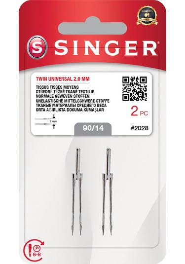 Çift İğne 2mm. 2'li Blister/14 No.