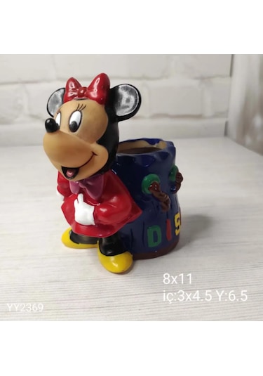 Minnie Mouse Masaüstü Kalemlik Premium Taş Tozu Çok Renkli
