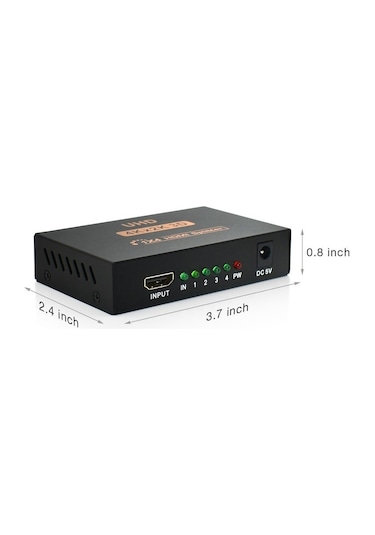 Alfais 5234 4 Port Uhd 4k Hdmi Switch Ekran Monitör Splitter Çoklayıcı