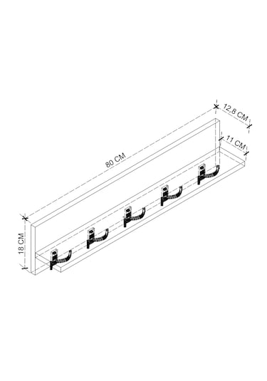 Bofigo Portmanto Duvar Elbise Askılığı 80 CM Vega Çam