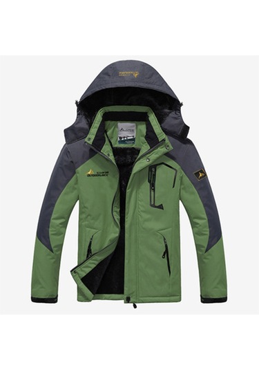 Erkek Outdoor Mont Kayak Dağcılık Montu Çim Yeşili Çim Yeşili