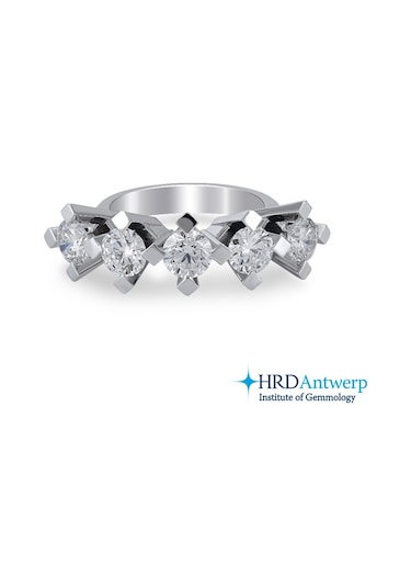 0.70 Karat 5 Taş Pırlanta Yüzük (Hrd Sertifikalı)
