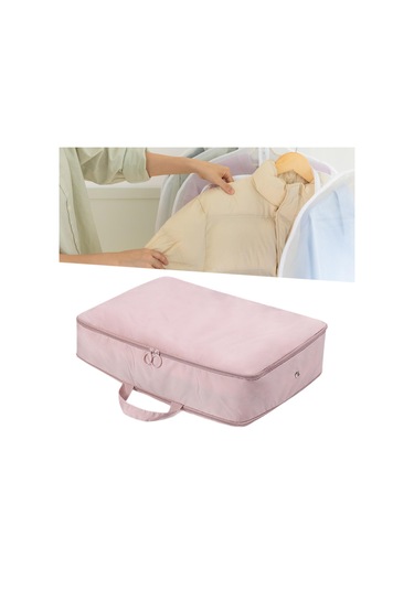 Homyl Yorgan Saklama Çantası Kendini Sıkıştırma Pembe