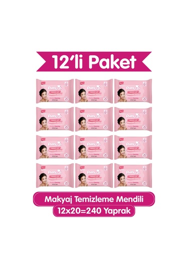 Paddlers 3'ü 1 Arada Makyaj Temizleme Mendili 12 x 20'li