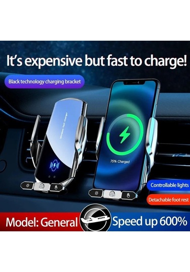 Hfambition Araç İçin Manyetik Kablolu Kablosuz Şarj Cihazı 15w Hızlı Şarj + Otomatik Klem + 360 Döner Telefon Tutucu Type-c, İphone/samsung Uyumlu Diğer