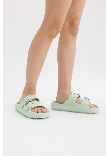 Defacto Kız Çocuk Yüksek Taban Çift Bantlı Eva Terlik B8475A824SMGN158 Yeşil