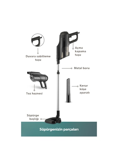 Homend Dustroyer 1272H 2 İn 1 Dikey Kablolu Süpürge