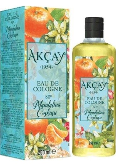 Akçay 80 Derece Mandalina Coşkusu Kolonyası Cam Şişe 250 ML (Kutulu)