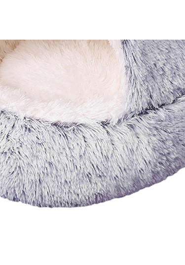 Suntek Yuvarlak Kedi Yatağı Sıcak Rahat Pet Hayvan Evi 50cm-gri
