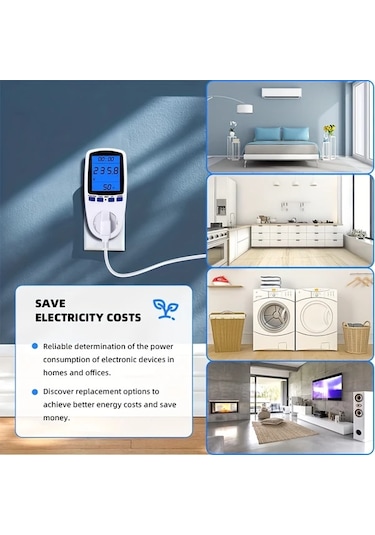 Motion003 Akıllı Ev Enerji Monitörü Arka Işık Versiyonu Ab Fişi Aşırı Yük Koruması