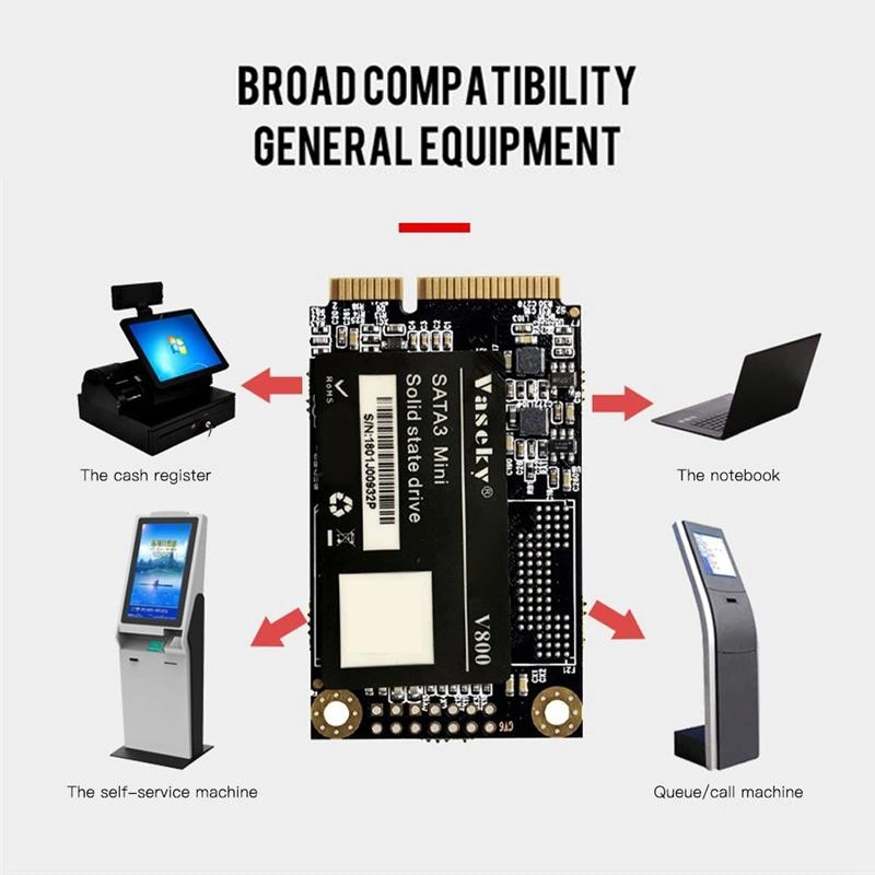 Sones Vaseky V800 128 Gb 1,8 İnç Sata3 Mini Dahili Katı Hal Sürücüsü Msata Ssd Modülü Dizüstü Bilgisayar İçin
