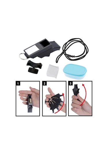 Homyl Kordonlu Düdük Açık Hava Voleybol Siyah-gümüş Siyah Gümüş Çok Renkli