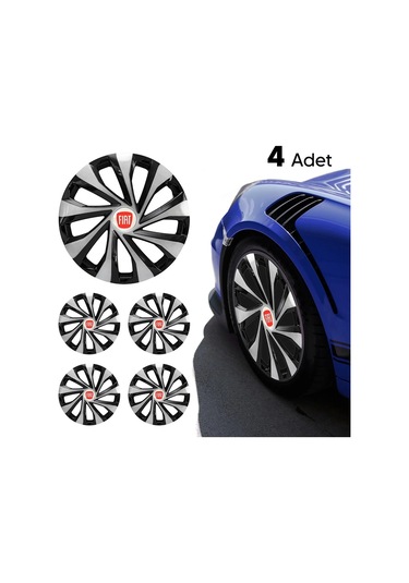 Fiat 15 Inc Jant Kapağı Renkli Kırılmaz /5810çiftfiat/
