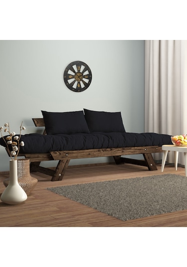 Woodesk Adalar Masif Ceviz-siyah Renk 2li Kanepe Cpt8117-210