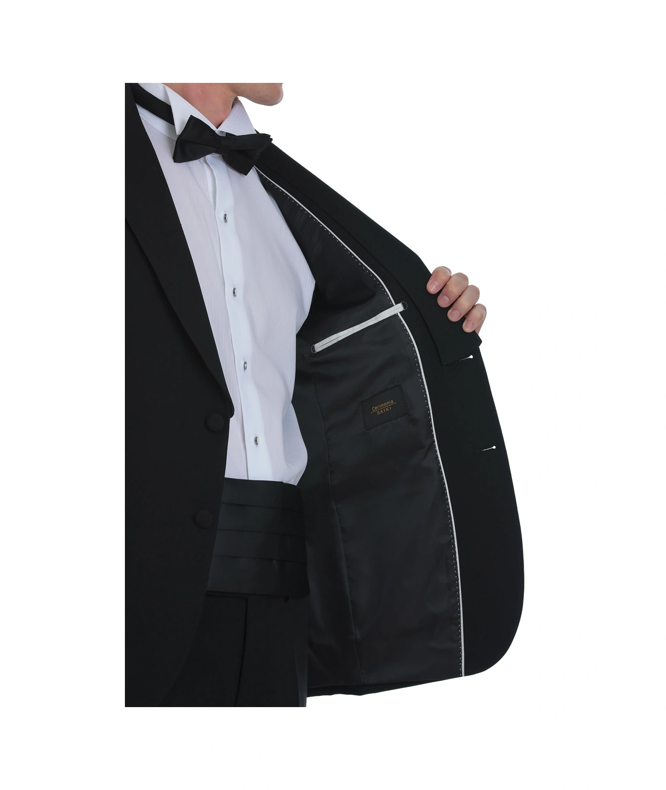 Hatemoğlu Siyah Slim Fit Çıkma Şal Yaka Damatlık Siyah