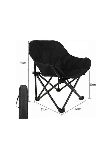 Bloomnest Katlanır Kamp Sandalyesi - Taşınabilir Plaj Sandalyesi - Yan Cepli A603 Altın-siyah Altın - Siyah