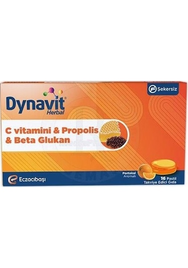 Dynavit Herbal Vitamin C Propolis Beta Glukan Pastil 16 Pastil