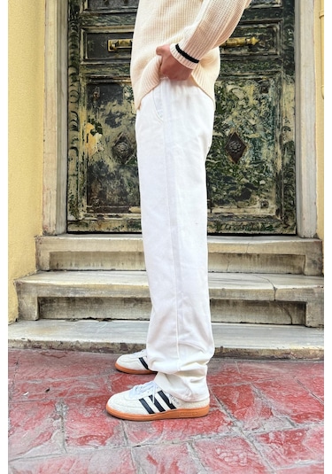 Flaw Basic Regular Gabardin Pantolon Beyaz Beyaz