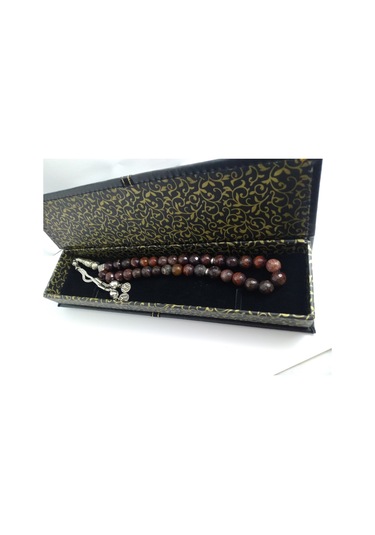 Kızıl Kaplangözü Taşı Tespih / İri Kesim Doğaltaş Tespih