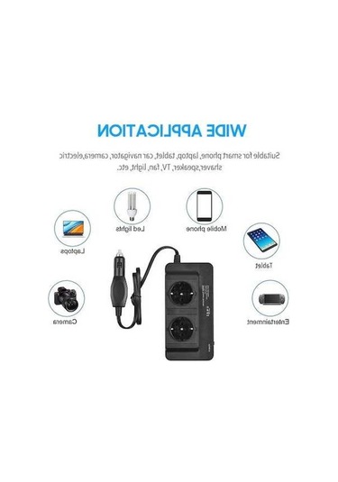 Besthome1 200w Araba Adaptörü 12v-220v Çift Ac Usb Şarj Cihazı Güvenli, Portatif