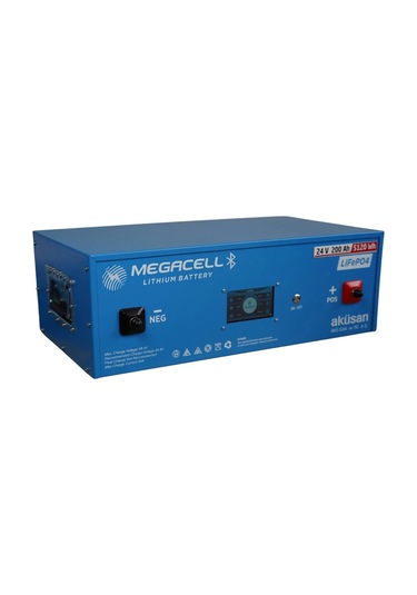 Megacell Lifepo4 25.6v 200ah Bluetooth Dokunmatik Ekran Lityum Demir Fosfat Akü