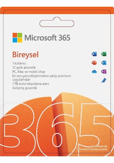 Microsoft 365 Bireysel Türkçe - Kutu Lisans 1 Yıl (561279339)