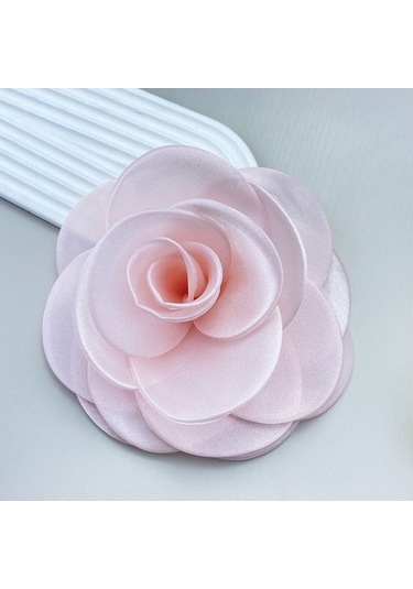 Novahub Tatlı Romantik Gül Broş Moda 3d Çiçek Saç Tokası Yeni Kumaş Gül Çiçeği Pin-up Broş Pembe Pembe