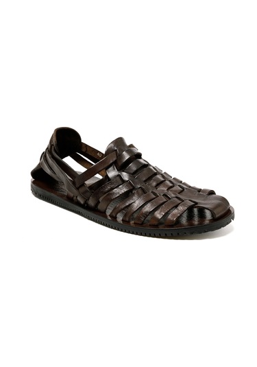 The Sandals Factory Sandalet Erkek M6579 The Sandals Factory Leather Upper Dark Brown Dark Brown