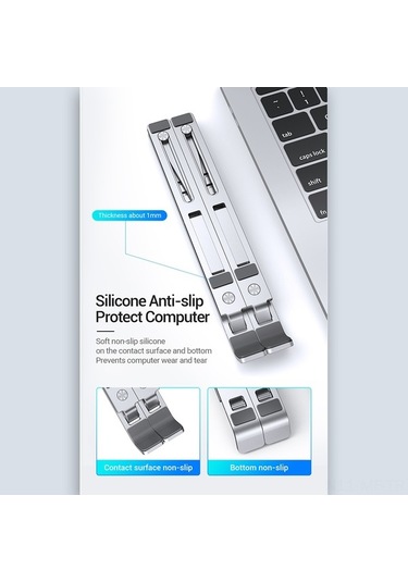 Didadodo Vention Katlanabilir Dizüstü Standı - 6 Ayar Pozisyon, Kaymaz Taban, 17 İnçe Kadar Tablet Ve Laptop Uyumlu, Küçük Boyutlu Tasarım