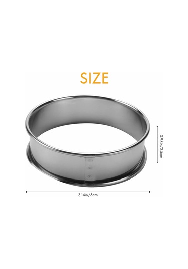 Sointeresting Çift Rulo Tart Halkaları, İngiliz Muffin Halkaları Profesyonel Çörek Halkaları 4'lü Set Gümüş