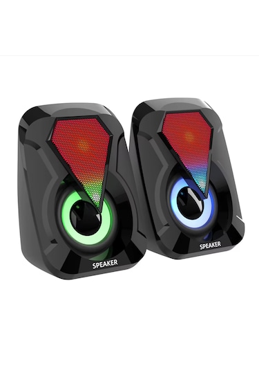 Leefei 1053 Bilgisayar Hoparlörü 1+1 Pc Hoparlörü Usb Speaker Rgb