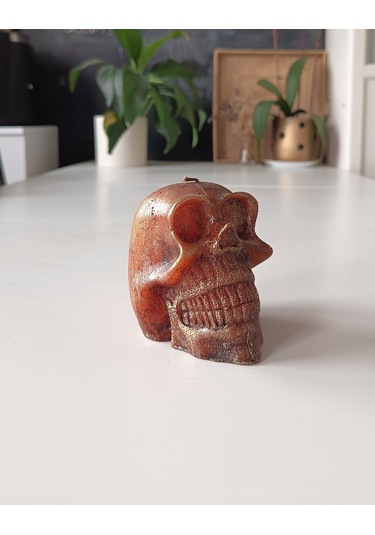 Kurukafa İskelet Mum Bordo 8 Cm