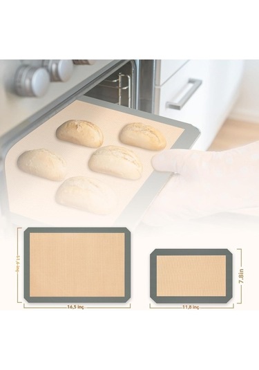Ulzyvf Yapışmaz Ve Tepsileri Tekrar Silikon Set Pişirme Pişirme Pişirme Pasta Matı, Malzemeleri Kurabiye, Kullanılabilir İçin, İçin Güvenli Gıda Fırın Ekmek Beyaz 3'lü Zd Beyaz