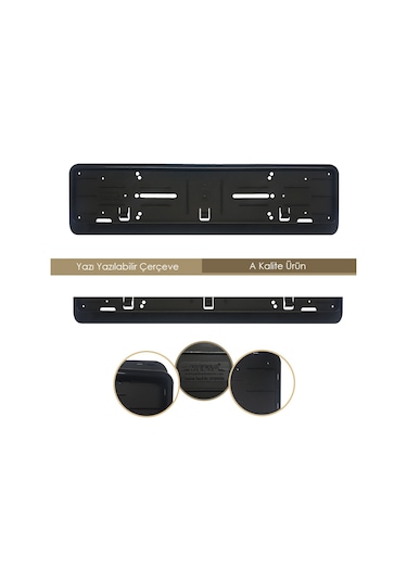 Takmatik Siyah Geniş Çıtalı Oto Plakalık 2 Adet Ön Ve Arka