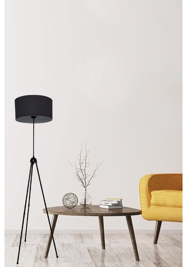 Silindir Başlıklı Antrasit Metal Lambader