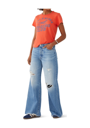 Mother Denim Şık Ve Rahat Geniş Paça Kot Pantolon Mavi