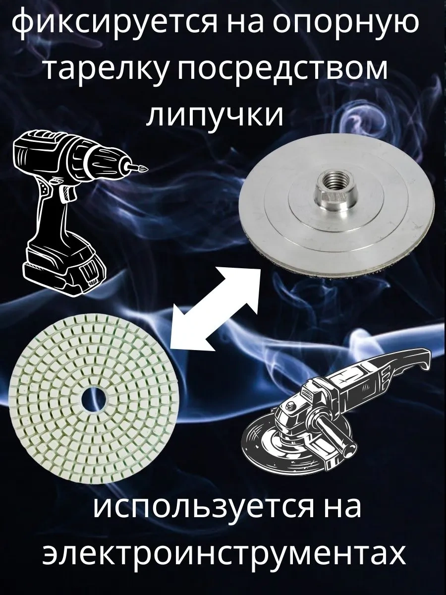 Uroven' 1 Porselen Granit İçin Zımpara Diskleri 3 Adet Ve Destek Tablası 252212038