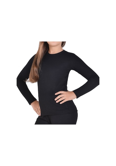 Tutku Kız Çocuk Thermal Fanila Tek Üst 0136 Siyah