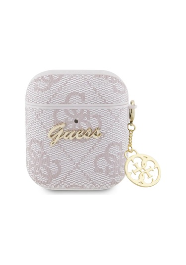 Guess Airpods Uyumlu 1 Ve 2 İçin Askılı Pu Deri Eko Deri Kılıf 166134736 Pembe