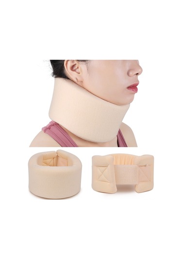 Vkemall Erkek Kadınlar İçin Sponge Pamuk Adjustable Boyun Tutucu, Sürücü Ofis Ev Kullanıma Uygun, Boyun Desteği Ve Stabilizasyon Sağlar, Kahverengi, L Beden