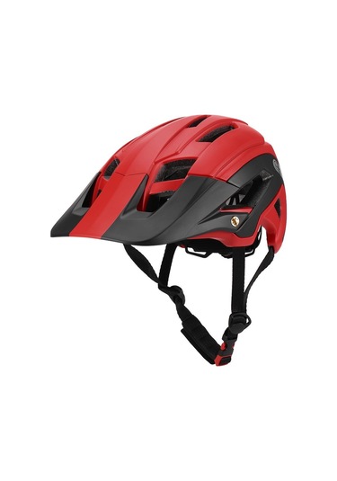 Lixada Hafif Bisiklet Bisiklet Kaskı Ayrılabilir Vizörlü Dağ Bisikleti Spor Güvenliği Kırmızı - Siyah