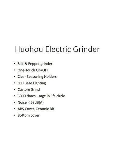 Pazly Jms Siyah Elektrikli Biber Tuz Öğütücü Led Işık 5 Mod Baharat Tahıl Porselen Taşlama Seramik Çapak Değirmeni Siyah