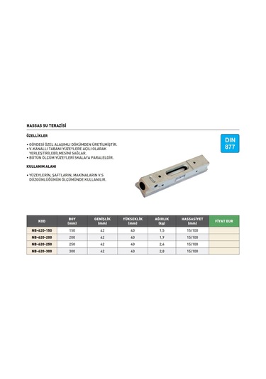 Fett 150mm Kinex Dın877 Hassas Su Terazisi Nb-620-150