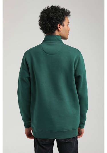 New World Polo Yeşil Slim Fit Half-zip Sweatshirt 23fwm64064-yesıl Yeşil