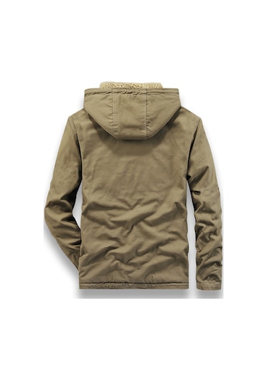 Erkek Kışlık Kalınlaştırılmış İş Kıyafetleri Pamuklu Ceket Saf Pamuklu Kapüşonlu Pamuklu Günlük Ceket Gri